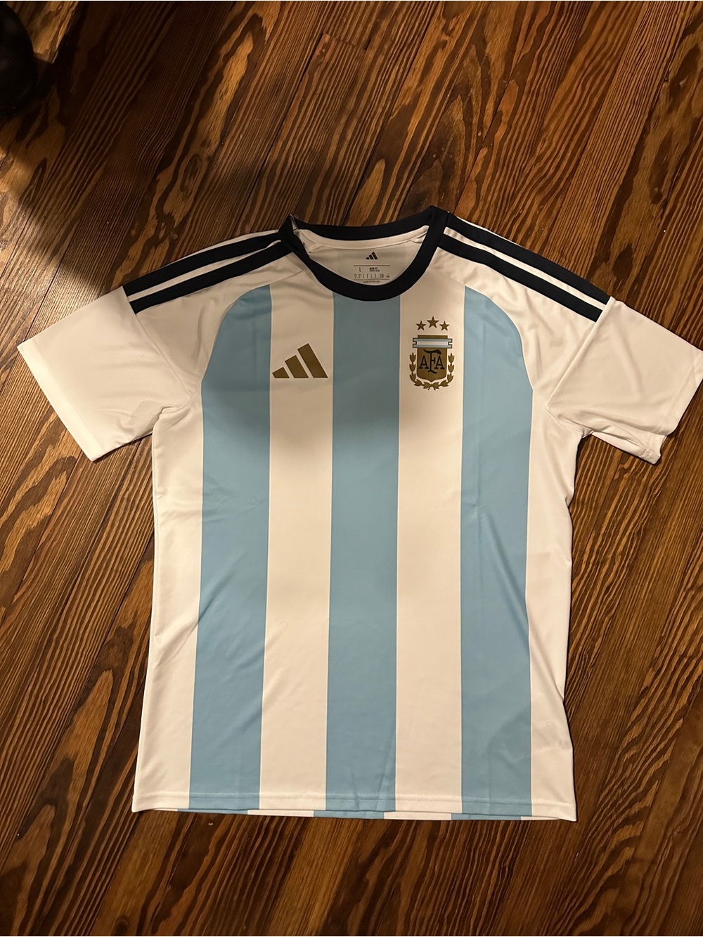 adidas Argentina Stripe Soccer Jersey - Light Blue & White